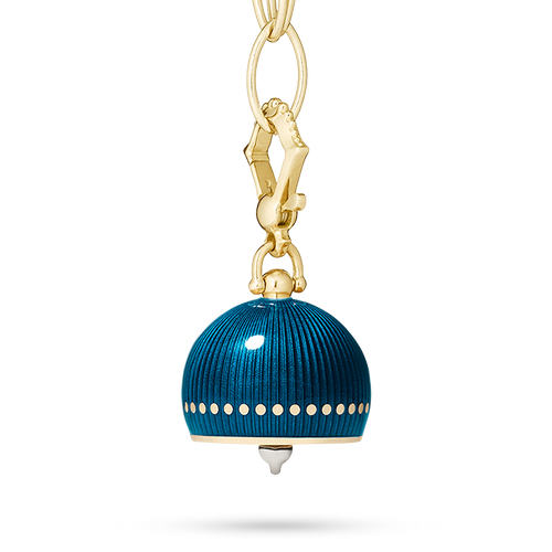 Paul Morelli 18K Yellow Gold Enameled Meditation Bell in Teal, 14mm