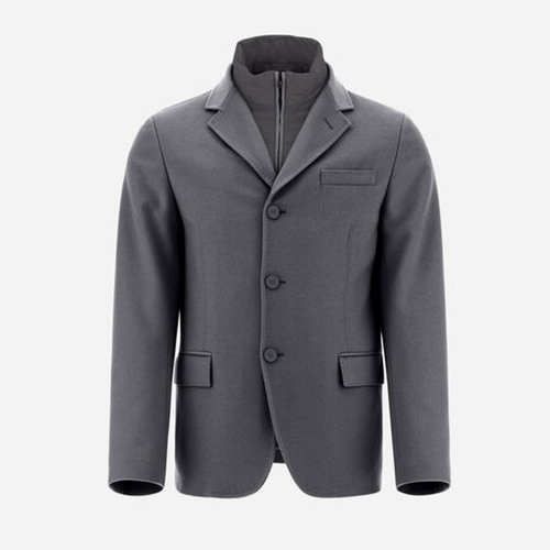 Herno Men's Cashmere & Nylon Ultralight Blazer in Grey, Size 56