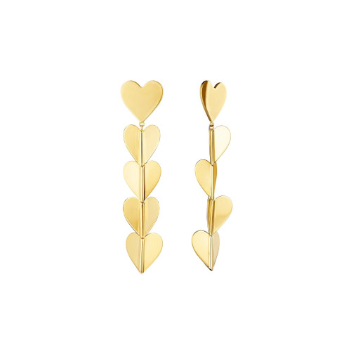 Cadar Large Yellow Gold Wings of Love Drop Earrings