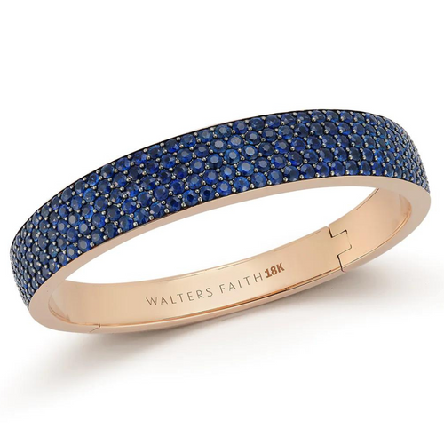 *RESERVE TODAY* Walters Faith Lytton 18K Rose Gold and All Blue Sapphire Bombe Bangle Bracelet