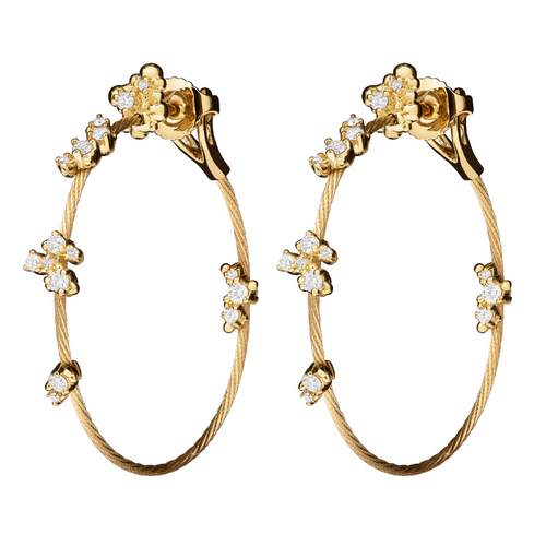 Paul Morelli 18K Yellow Gold Single Unity Confetti Hoop Earrings, 30mm