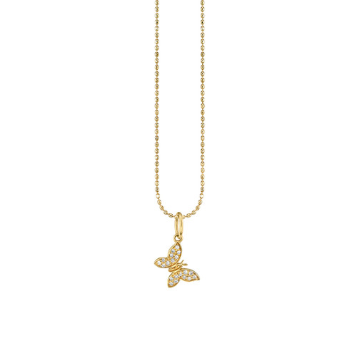 *RESERVE TODAY* Sydney Evan Kid's Collection Gold & Diamond Tiny Butterfly Necklace, 16"