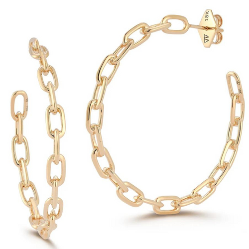 Walters Faith Saxon 18K Rose Gold Chain Link Hoop Earrings