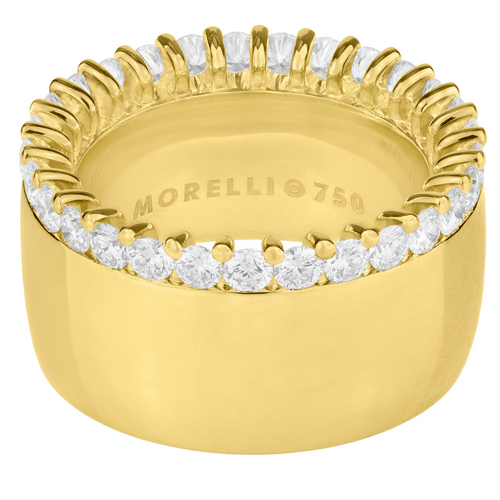 Paul Morelli 18K Yellow Gold Pinpoint Edge Eternity Ring (13mm), Size 7