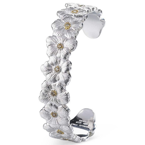 *RESERVE TODAY* Buccellati Blossoms Diamond Sterling Silver Gardenia Bracelet