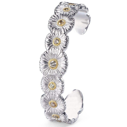 Buccellati Blossoms Diamond Sterling Silver Daisy Bracelet