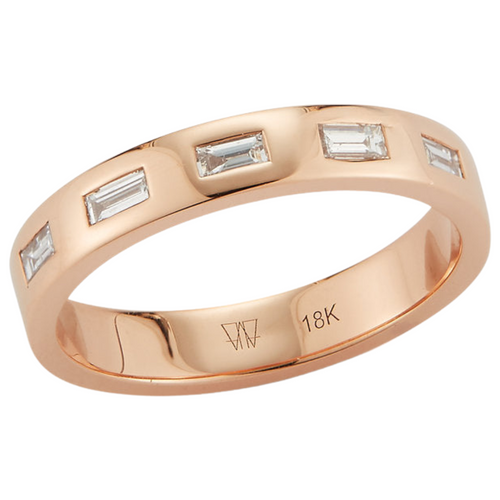 *RESERVE TODAY* Walters Faith Ottoline 18K Rose Gold and Diamond Baguette Band Ring