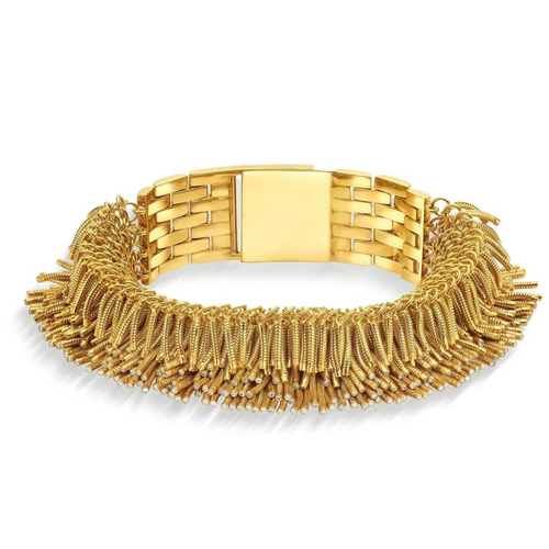 *RESERVE TODAY* Cadar Wide Yellow Gold Fur Bracelet