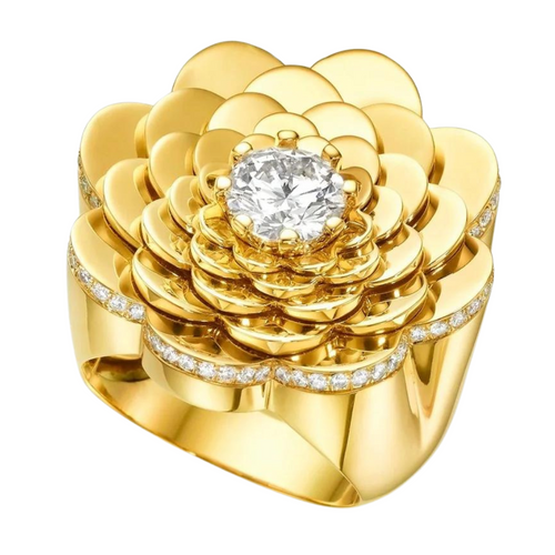 *RESERVE TODAY* Cadar Yellow Gold Trio Cocktail Ring with White Diamonds