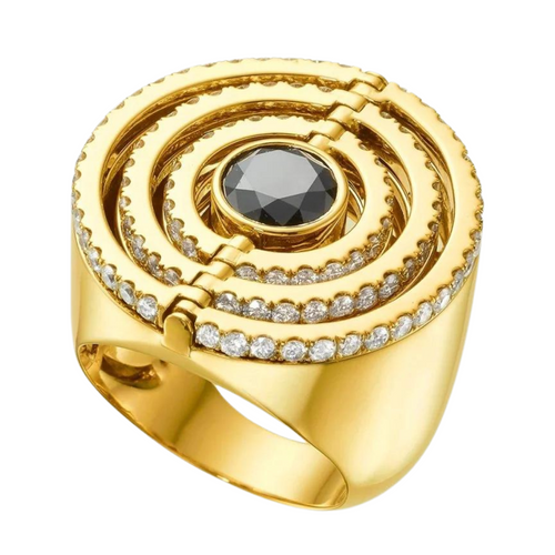 18k Gold and Diamond Polki Cocktail Ring with a hint of blue – G. K. Ratnam