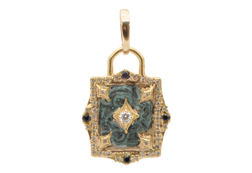 Armenta 18K Yellow Gold and Brass Artifact Shield Charm