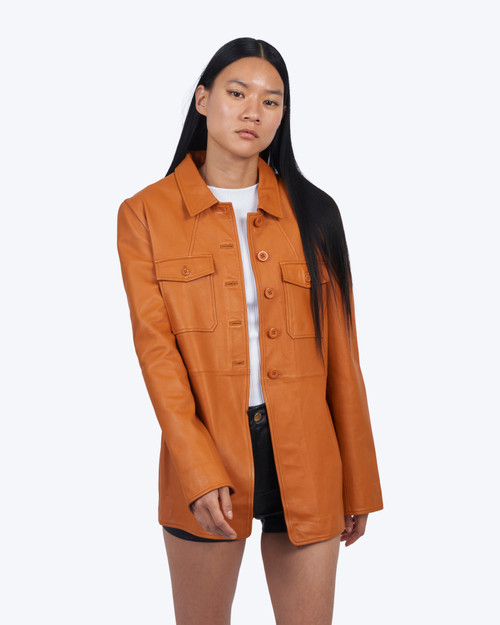 *RESERVE TODAY* Jakett New York Sloane Luxe Leather Jacket in Burnt Orange