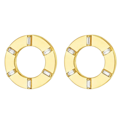 *RESERVE TODAY* Cadar Yellow Gold Prime Unity Stud Earrings with White Diamonds