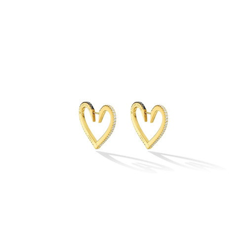 *RESERVE TODAY* Cadar Medium Yellow Gold Endless Hoop Earrings with Black and White Diamonds