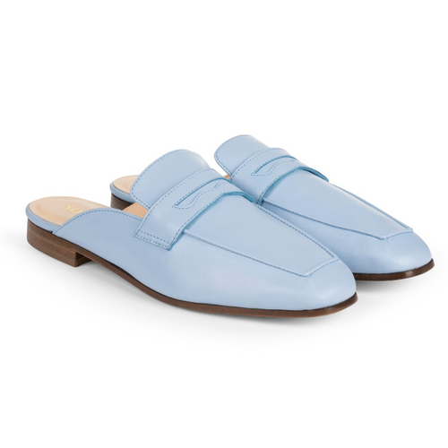 *VIRTUAL TRUNK SHOW* Sophique Milano Riviera Leather Mule in Azure