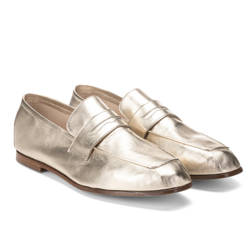 *VIRTUAL TRUNK SHOW* Sophique Milano Essenziale Classic Leather Loafer in Gold