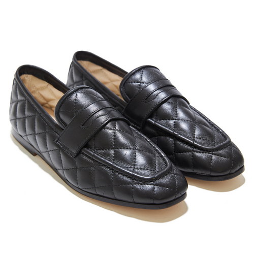 *VIRTUAL TRUNK SHOW* Sophique Milano Essenziale Classic Quilted Leather Loafer in Black