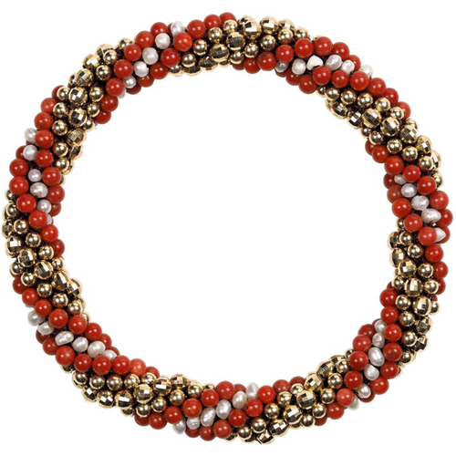 *RESERVE NOW* Meredith Frederick Audrey 14K Gold, Coral & Pearl Bracelet