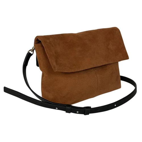 Linde Gallery St. Barth Marigot Suede Velour in Cognac, Small