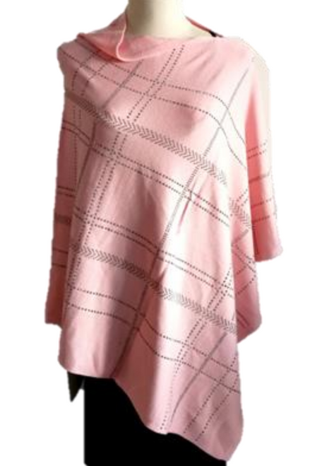 *COMING SOON* Augustina's Embellished Stripped Poncho in Pink