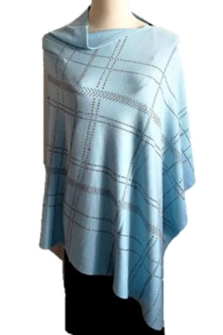 *COMING SOON* Augustina's Embellished Stripped Poncho in Blue