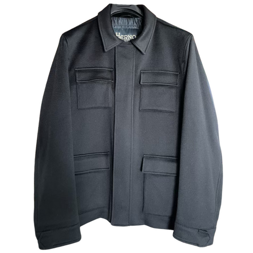 Herno Men's Cashmere Field Jacket in Navy