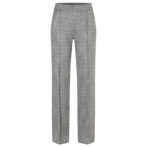 MAC Chiara Smart Pants in Steel Grey Check, Size 32x32