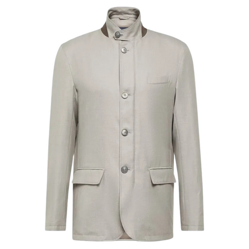 Herno Men's Rain Jacket in Pearl