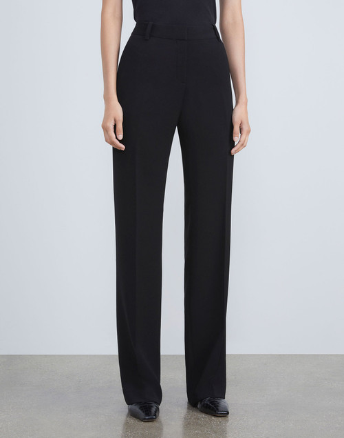 Lafayette 148 New York Finesse Crepe Gates Pants in Black