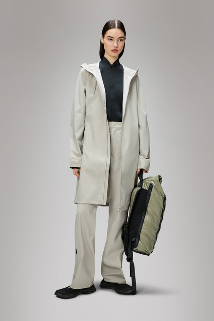 Rains Suva Hardshell Long W Jacket in Matrix, Size Medium