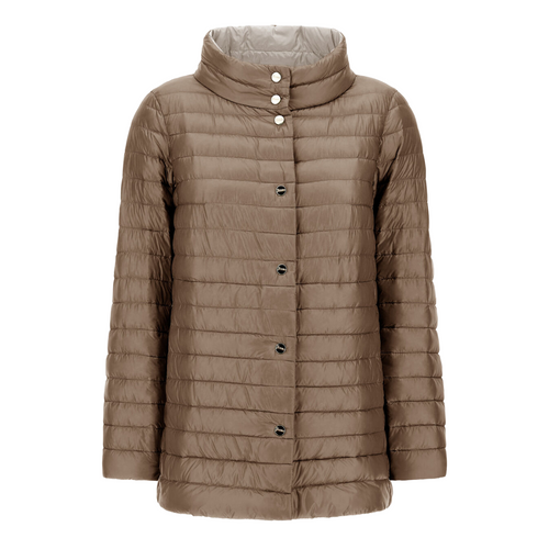 Herno Nylon Ultralight Reversible A-Shape Jacket in Chantilly/Dove Grey, Size 52