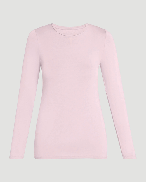 Majestic Filatures Soft Touch Long Sleeve Crew Neck Top in Petale, Size XXL