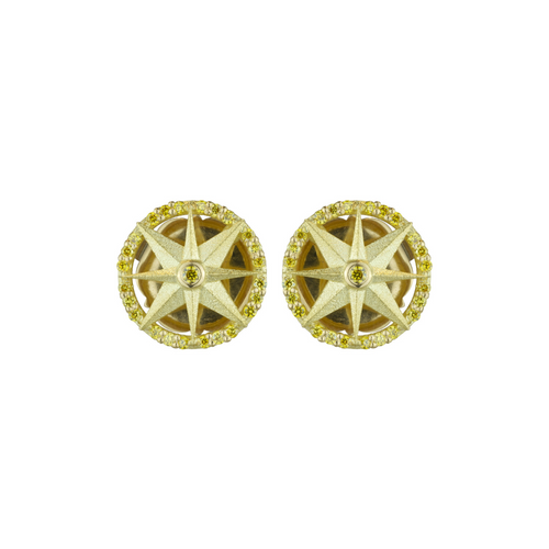 Paul Morelli 18K Yellow Gold Compass Stud Earrings