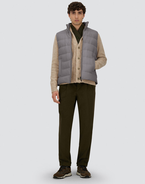 Herno Men's Cashmere, Silk and Monogram Vest in Grey