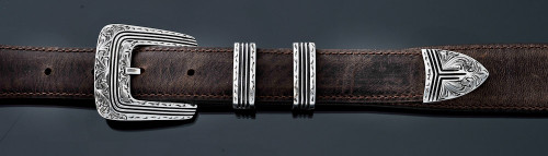 *RESERVE TODAY* Chacon Zia Floral Engraved Buckle Set, 1"