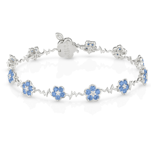 Paul Morelli 18K White Gold Wild Child Bracelet with Blue Sapphires