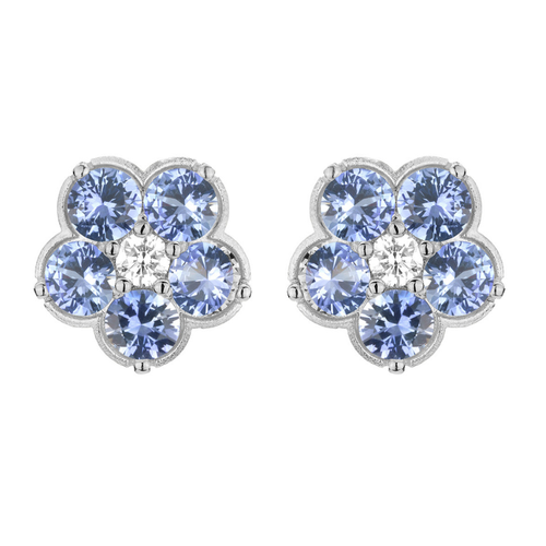 Paul Morelli 18K White Gold Wild Child Stud Earrings with Blue Sapphires, 12mm