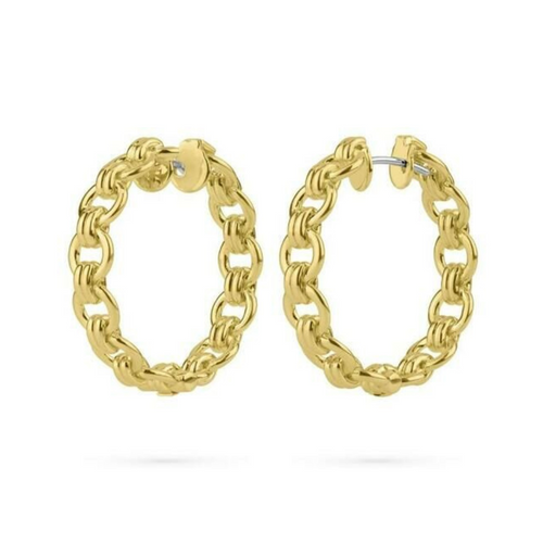 Paul Morelli 18K Yellow Gold Round Chain Hoop Earrings, 30mm
