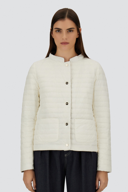 Herno Ecoage and Nylon Ultralight Reversible Jacket in White/Taupe