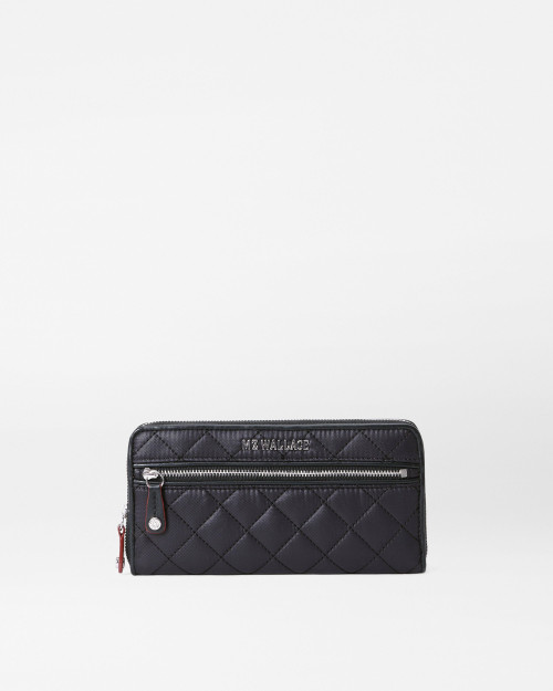 MZ Wallace Long Crosby Wallet in Black