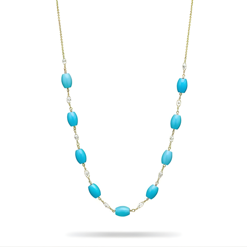 Paul Morelli Diamond Brio & Turquoise Bead Necklace, 17"