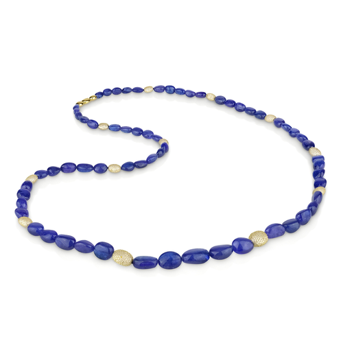 Paul Morelli Tanzanite Pebble Necklace with Diamonds, 36"