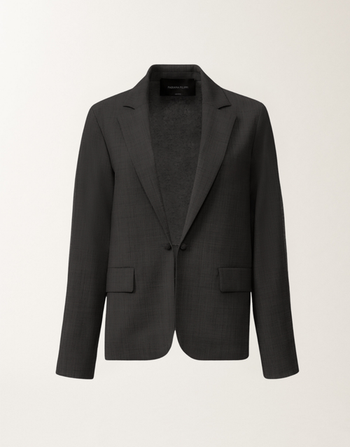 Fabiana Filippi Cool Wool Jacket in Black, Size 50