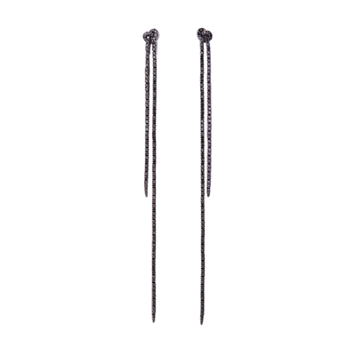*RESERVE TODAY* Sidney Garber Long Knot Earrings with Black Diamond Pavé