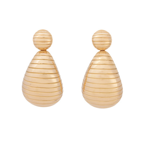 *RESERVE TODAY* Sidney Garber Large Grooved Anjou Drop Earrings