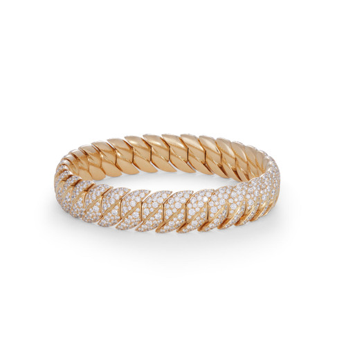*RESERVE TODAY* Sidney Garber Narrow Wave Link Bracelet with Diamonds