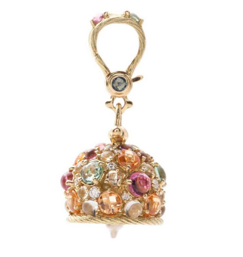 Paul Morelli 18K Yellow Gold Cab Capri Meditation Bell with Diamonds, 14mm