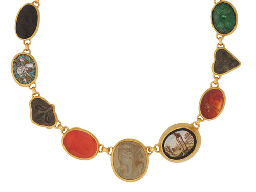 *SPECIAL ORDER TODAY* GURHAN Antiquities One-of-a-Kind 24K Gold Multi-Stone Rivière Link Necklace, Mixed Artifacts and Gemstones