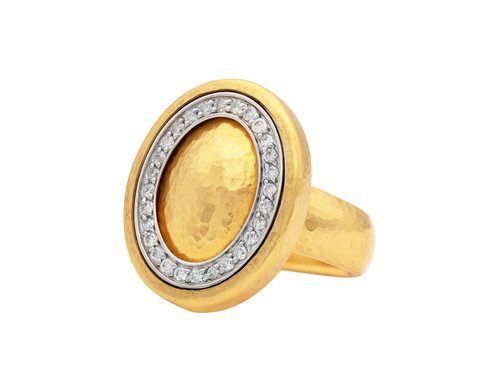 *SPECIAL ORDER TODAY* GURHAN Spell 24K Gold Diamond Pave Cocktail Ring, Oval with Domed Center