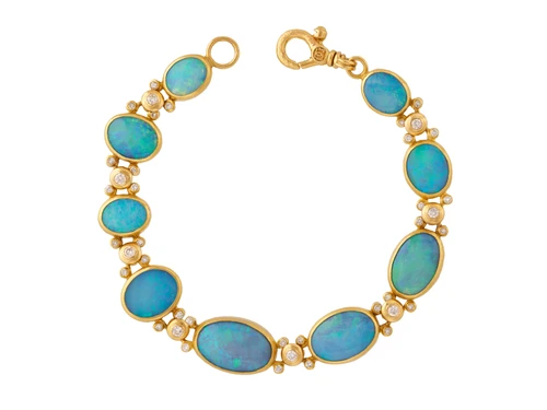 *SPECIAL ORDER TODAY* GURHAN Rune One-of-a-Kind 24K Gold Opal All Around Single-Strand Bracelet